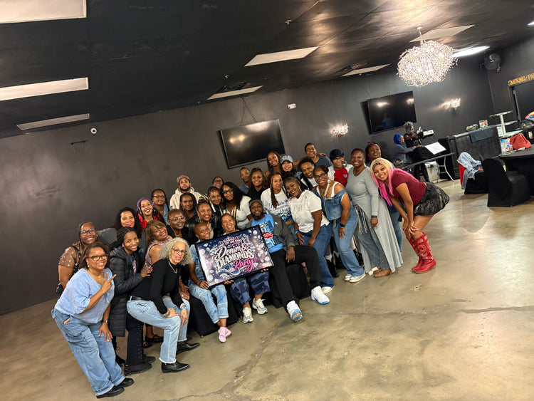 The Spirit Life Line Dance crew together at the Denim and Diamonds Party
